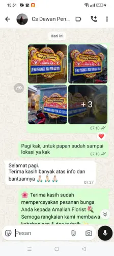 Testimonial Papan Bunga Pernikahan purbalingga