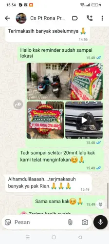 Testimonial Papan Bunga purbalingga
